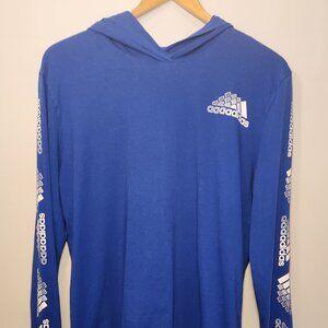 Adidas Blue Hooded Long Sleeved Youth XL T-Shirt Size 18/20